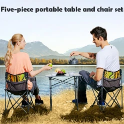 Hewolf 5pcs Set Camping Foldable Table And Chairs -Campsite equipment 1746 3 1