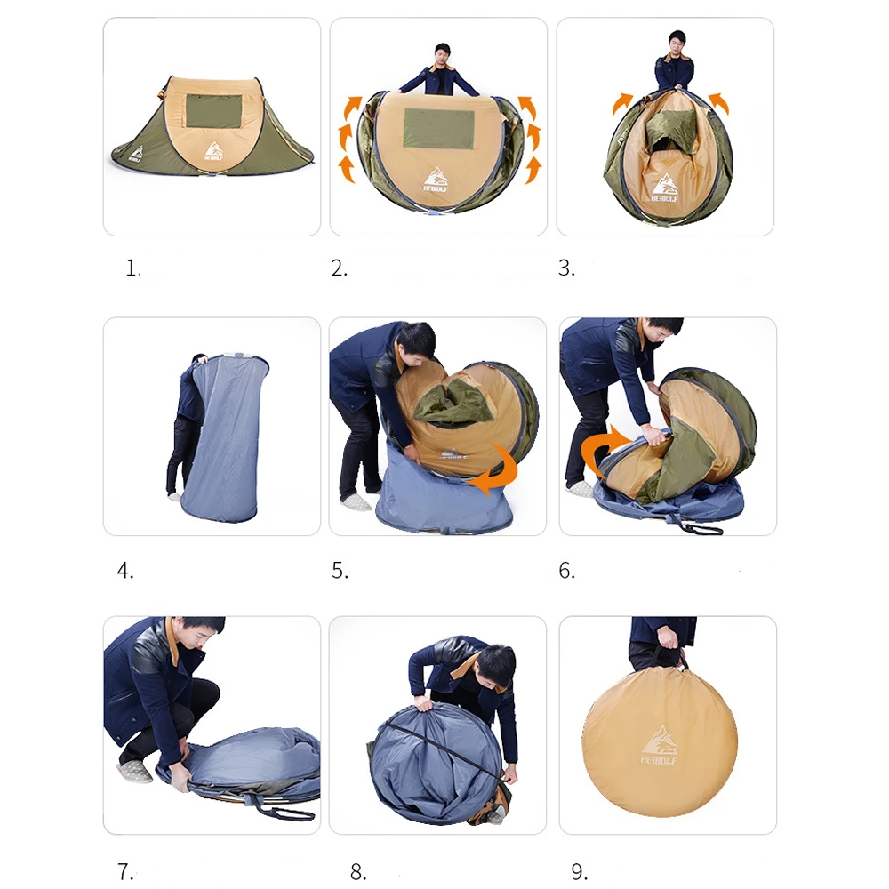 Hewolf Quick Tent 3-4 Person 9 Hewolf Quick Tent 3-4 Person - Image 7