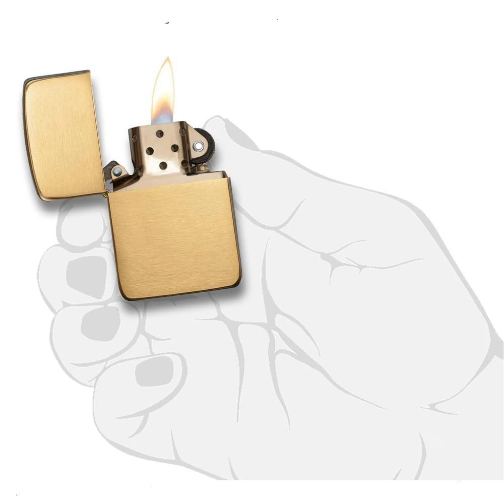 Zippo Replica Brushed Brass Refillable Windproof Lighter - 1941B 7 Zippo Replica Brushed Brass Refillable Windproof Lighter - 1941B - Image 5