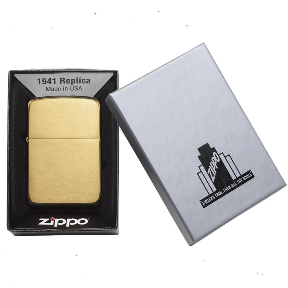 Zippo Replica Brushed Brass Refillable Windproof Lighter - 1941B 6 Zippo Replica Brushed Brass Refillable Windproof Lighter - 1941B - Image 4