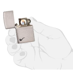Zippo 200pl Pipe Brushed Chrome - Refillable Windproof Lighter -Campsite equipment 200pl 1