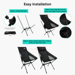 KZM Schwyz High Lightweight Chair Black 23 KZM Schwyz High Lightweight Chair Black -Campsite equipment 9 2b94585e 386c 42e2 957d 645c3d890cc3