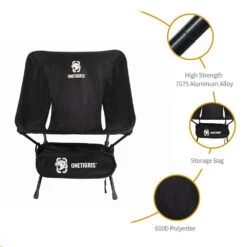 OneTigris Portable Camping Chair - Black 8 OneTigris Portable Camping Chair - Black -Campsite equipment CE ZDY02 BK 04