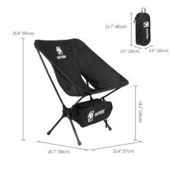 OneTigris Portable Camping Chair - Black 9 OneTigris Portable Camping Chair - Black -Campsite equipment CE ZDY02 BK 05