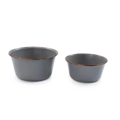 Barebones Enamel Mixing Bowl Slate - Set Of 2 -Campsite equipment CKW 378 04