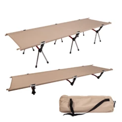 Camp Leader High Collapsible Camp Bed - Tan 8 Camp Leader High Collapsible Camp Bed - Tan -Campsite equipment CL45 TAN 03