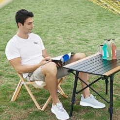 Hewolf Foldable Wooden Chair - Small 9 Hewolf Foldable Wooden Chair - Small -Campsite equipment HW J2058S KHA 02