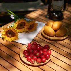 Hewolf Foldable Large Wooden Egg Roll Table -Campsite equipment HW J2097 03