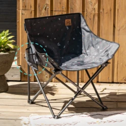 KZM Monogram Hygee Chair Black -Campsite equipment K20T1C018BK 6