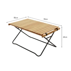 KZM Winsome Wood Roll Up Table -Campsite equipment K20T3U014 6