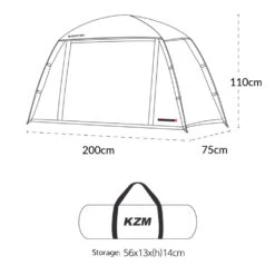 [NEW] KZM Black Cot Tent II -Campsite equipment K221T3T01 08