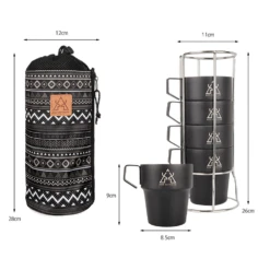KZM NEW Black Mug 5P -Campsite equipment K8T3K004 7