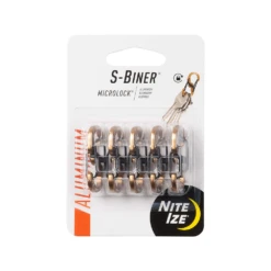 Nite Ize S-Biner® MicroLock® Aluminum - 5 Pack Coyote -Campsite equipment LSBMA 29BG 5R7 5