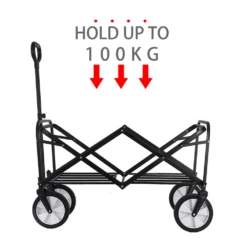 Camp Leader Camping Push Wagon - Black -Campsite equipment MON42 9 edited