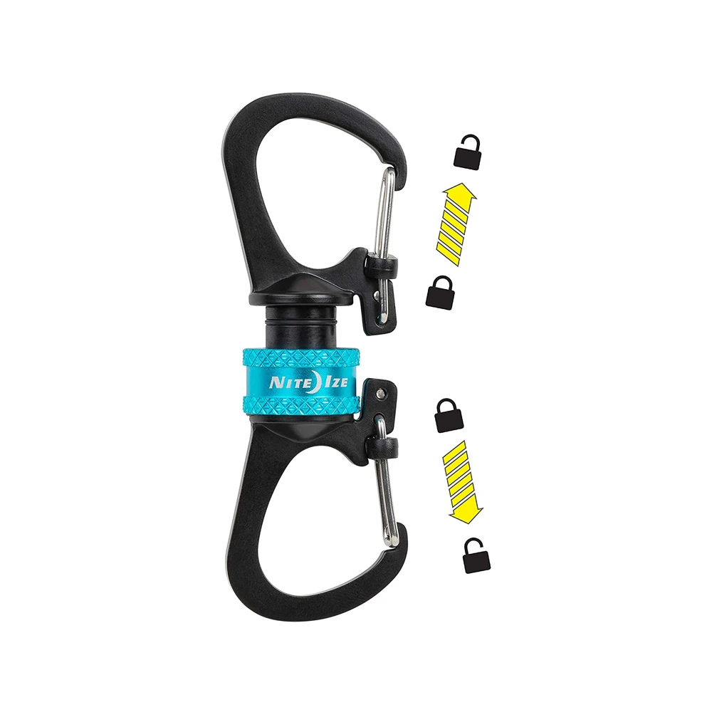Nite Ize SlideLock® 360° Magnetic Locking Dual Carabiner - Blue 4 Nite Ize SlideLock® 360° Magnetic Locking Dual Carabiner - Blue - Image 2