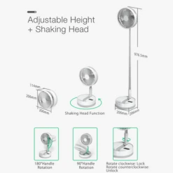 P10 Folding Retractable Camping Fan - White -Campsite equipment P10 8 600x600 38f0fc03 66f0 4e03 bba0 337f0df8c726