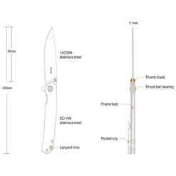 Ruike P801-SB Folding Knife -Campsite equipment P801 SB 5