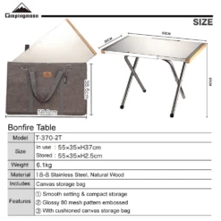 Campingmoon Bonfire Foldable Table -Campsite equipment T 370 2T 5