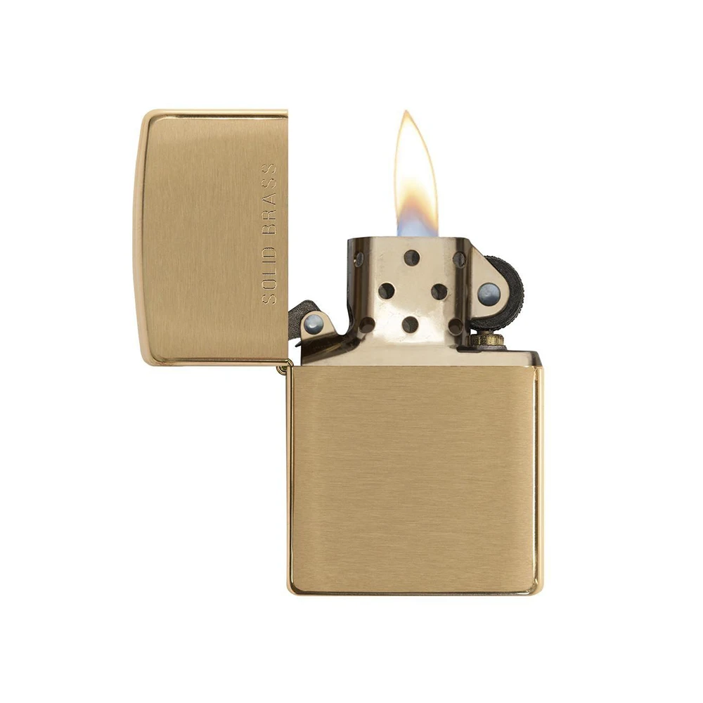 Zippo 204 Brushed Solid Brass - Refillable Windproof Lighter 4 Zippo 204 Brushed Solid Brass - Refillable Windproof Lighter - Image 3